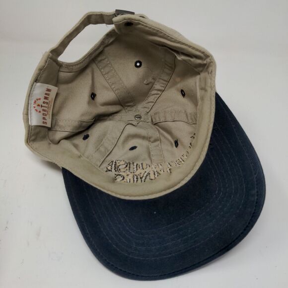 Lighthouse Landings Slideback Hat Beige Blue Adjustable Embroidered Logo - Picture 10 of 12